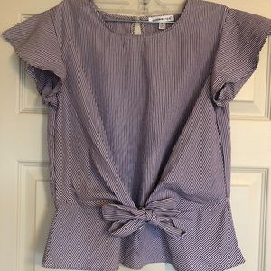 Striped Blouse with Bow